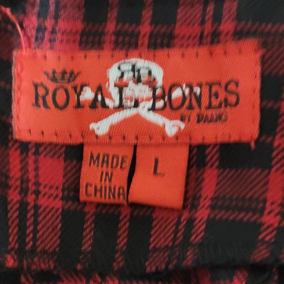 Tripp Royal Bones Plaid Mini Skirt Tulle tutu pleated red black y2k goth l - Picture 11 of 11